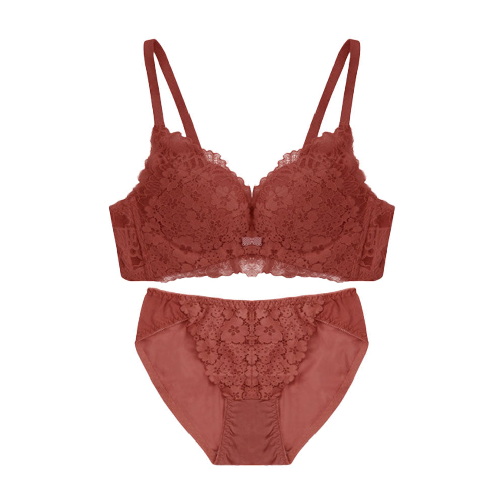 ノンワイヤーボリュームアップブラ&ショーツセット 盛れる 脇高