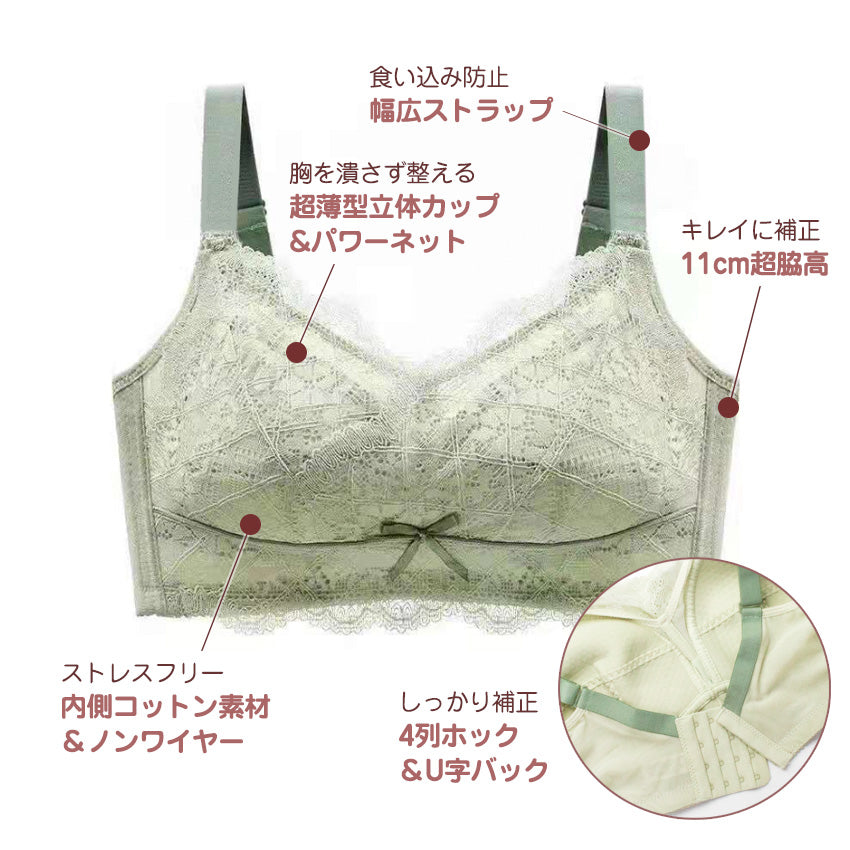 胸を小さく見せるブラ 薄くて涼しい ノンワイヤー