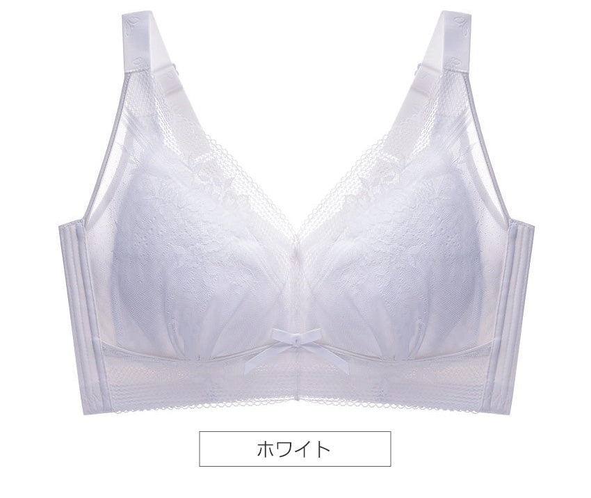 胸を小さく見せるブラ 薄くて涼しい ノンワイヤー 延長ホック付き