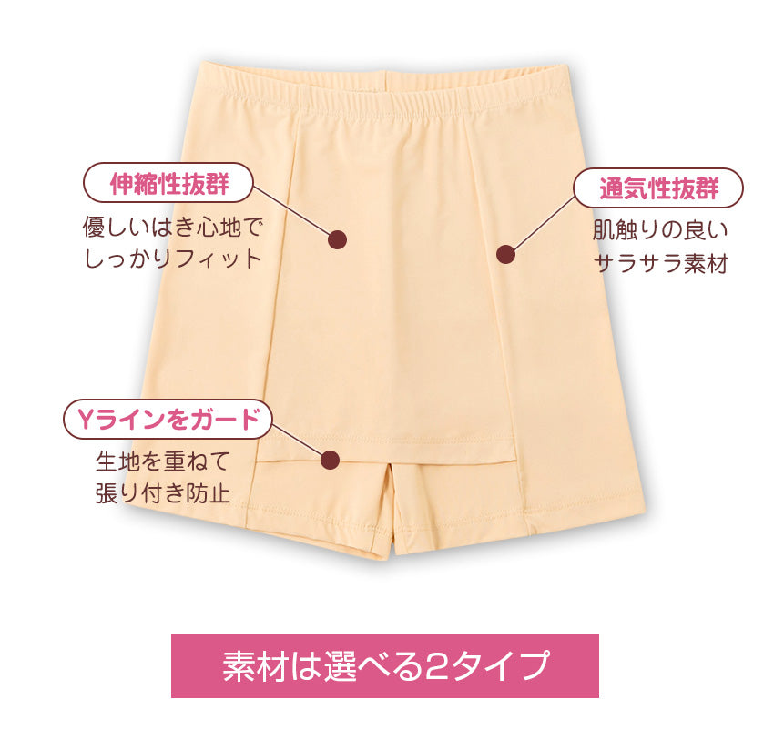 Yラインカバー Yライン ペチコート Yラインカバーインナー Yライン隠しペチパンツ ペチコート パンツ 透けない インナー 夏 接触冷感