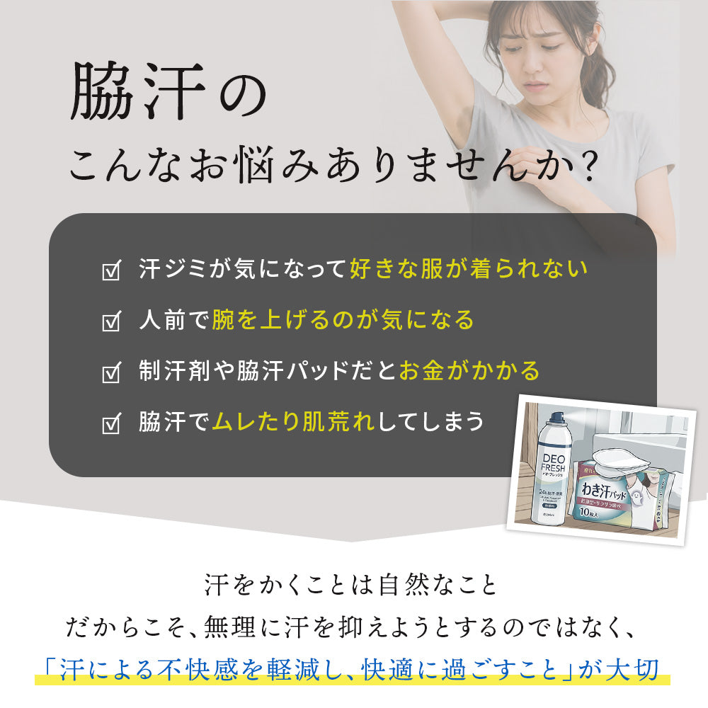 汗ジミブロック 汗をサッと吸収 サラッと快適 汗取りインナー – Iris Candy