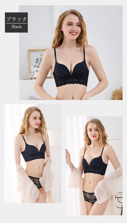 背中開きブラジャー 立体カップ シームレス ノンワイヤー