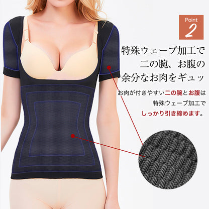 着圧インナー 二の腕 ウエスト バストアップ 猫背対策