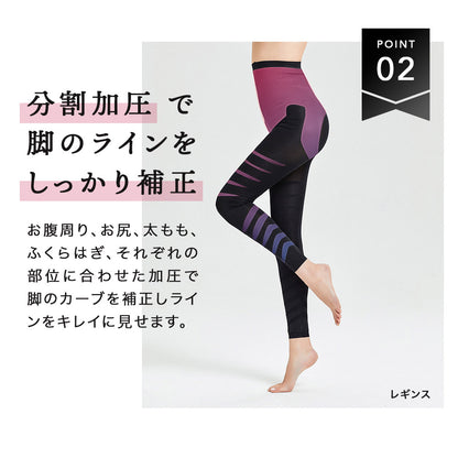 強着圧スパッツ・レギンス ハイウエスト ヒップアップ 分散加圧