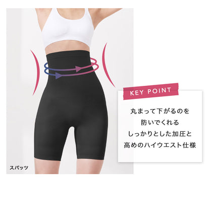 強着圧スパッツ・レギンス ハイウエスト ヒップアップ 分散加圧