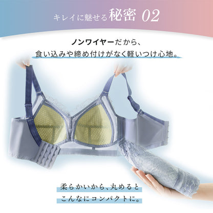 胸を小さく見せるブラ ノンワイヤー  セットショーツあり
