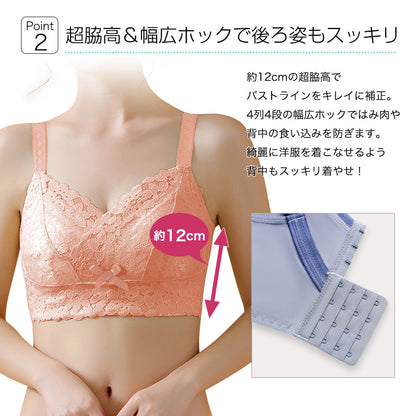 胸を小さく見せるブラ ノンワイヤー  セットショーツあり