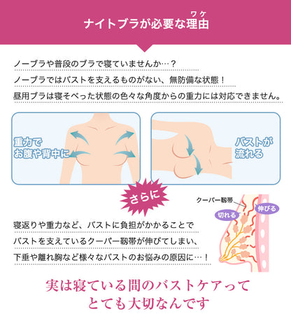 美乳ナイトブラ アンダーベルト ノンワイヤー セットショーツあり