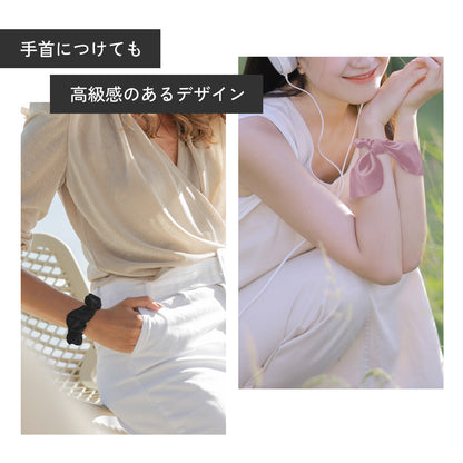 シルク100% ヘアゴム シュシュ 10カラー 4タイプ