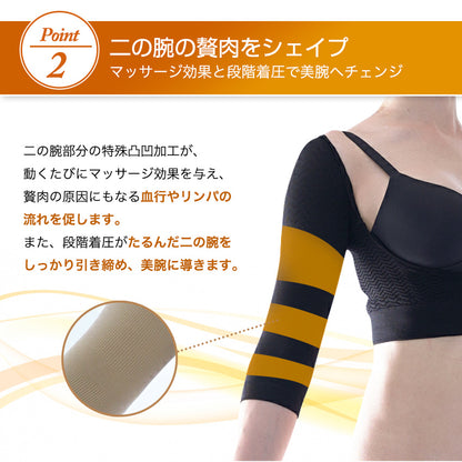 姿勢矯正 二の腕シェイパー バストアップ サポートインナー 着圧