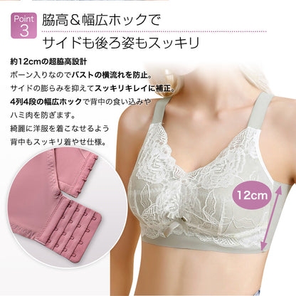 胸を小さく見せるブラ ノンワイヤー セットショーツあり