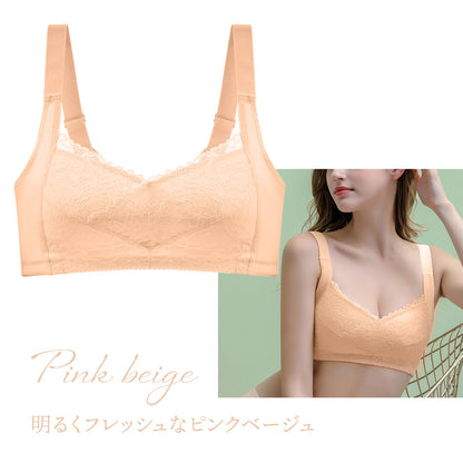 胸を小さく見せるブラ カシュクール構造 薄くて涼しい ノンワイヤー