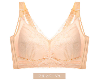 胸を小さく見せるブラ 薄くて涼しい ノンワイヤー 延長ホック付き