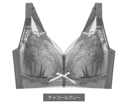 胸を小さく見せるブラ 薄くて涼しい ノンワイヤー 延長ホック付き