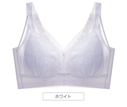 胸を小さく見せるブラ 薄くて涼しい ノンワイヤー 延長ホック付き
